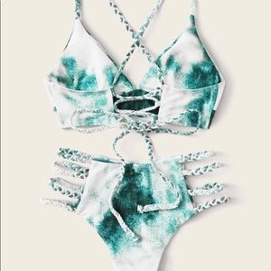 green/blue bathing suit